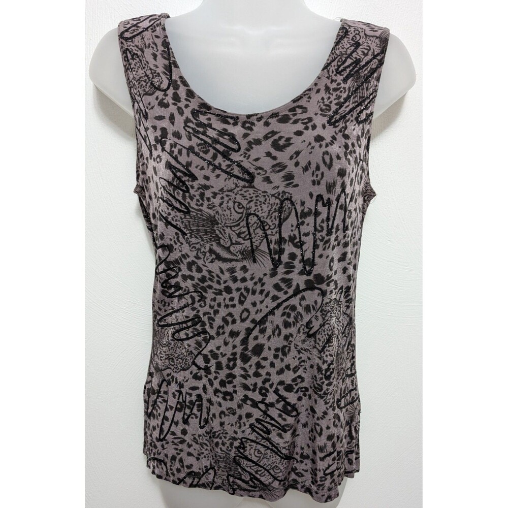 Vintage Tank Small Animal Print USA By Silvery Moon Whimsigoth Dark Feminine